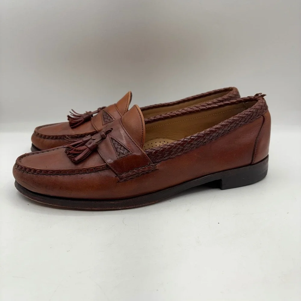 Allen Edmonds Maxfield Tassel Loafers Mens Size 11.5 D Brown‎ Leather Classic